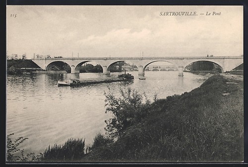Cpa sartrouville pont et - le,