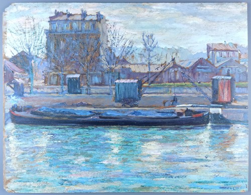 Ancien tableau barge sur la - tableau,